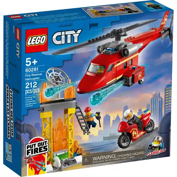 Lego Set de Construcción Helicóptero de Rescate de Bomberos