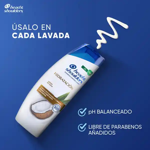 Shampoo Head Shoulders Hidratacion Aceite de Coco Champu Head and Shoulders 180 ml