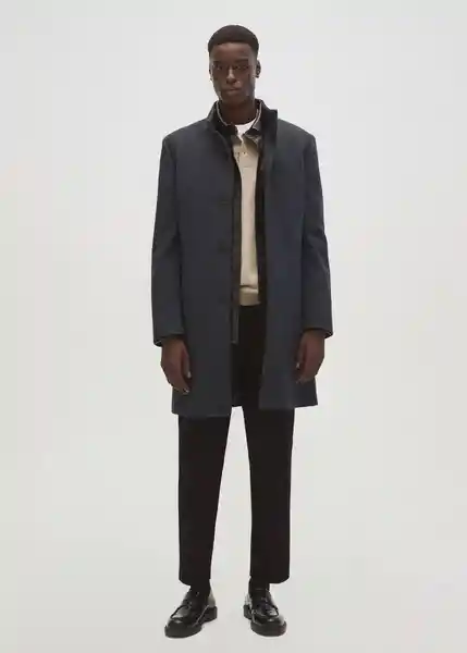 Abrigo Funnel Gris Medio Vigoré Talla S Hombre Mango
