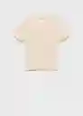 Camiseta Nora Crudo Talla L Mujer Mango