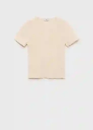 Camiseta Nora Crudo Talla L Mujer Mango