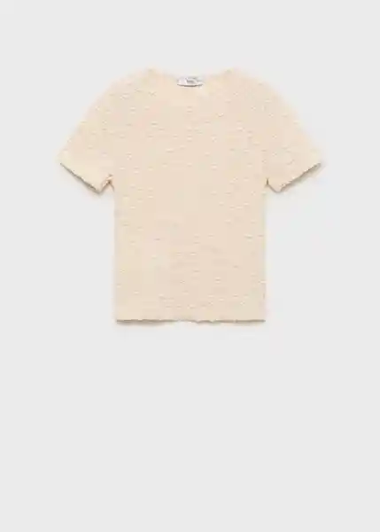 Camiseta Nora Crudo Talla L Mujer Mango