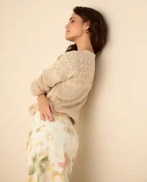 Suéter Tejido Beige Arena Claro Talla XL 661G100 Esprit