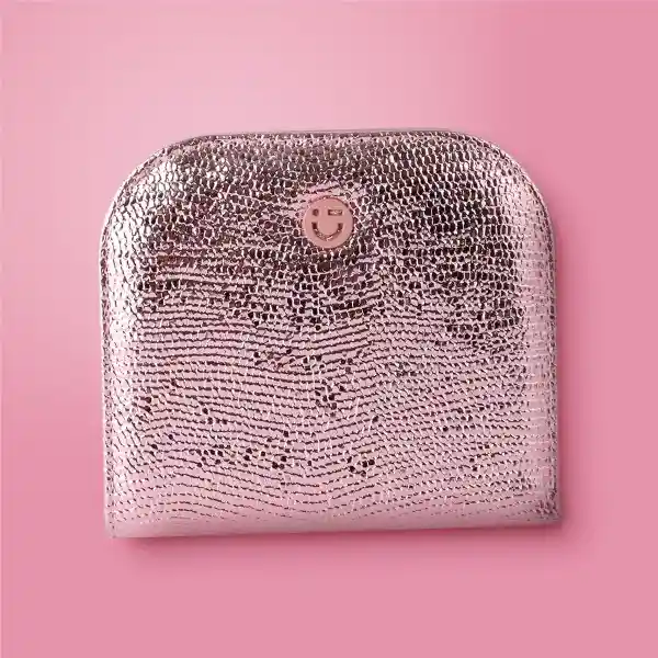 Cartera Corta Con Cierre Para Mujer Rosa Serie Miniso