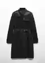 Abrigo Trench Polanapu Negro Talla M Mujer Mango