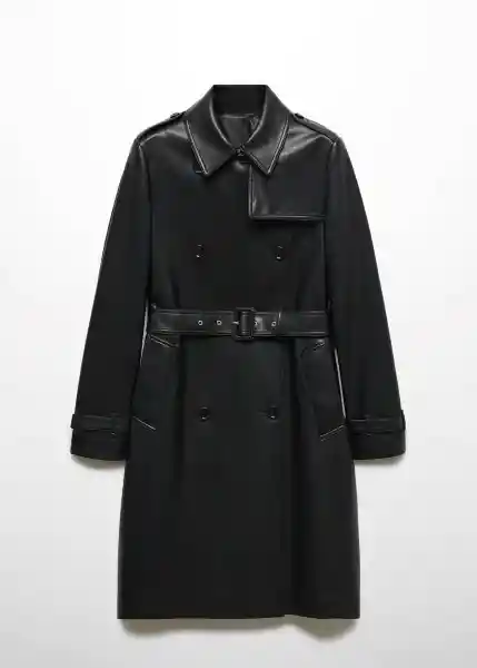 Abrigo Trench Polanapu Negro Talla M Mujer Mango