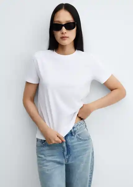 Camiseta Chalaca Blanco Talla XS Mujer Mango