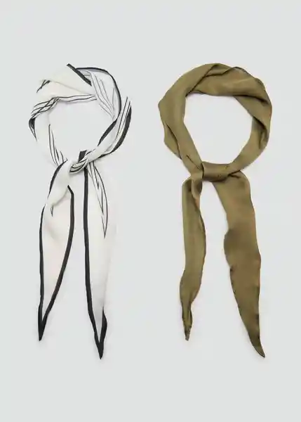 Pack Pañuelo Rhombus Khaki Talla 99 Mujer Mango