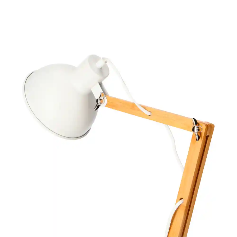 Lámpara Escritorio Madera Articulada 110V Blanco Diseño 0000