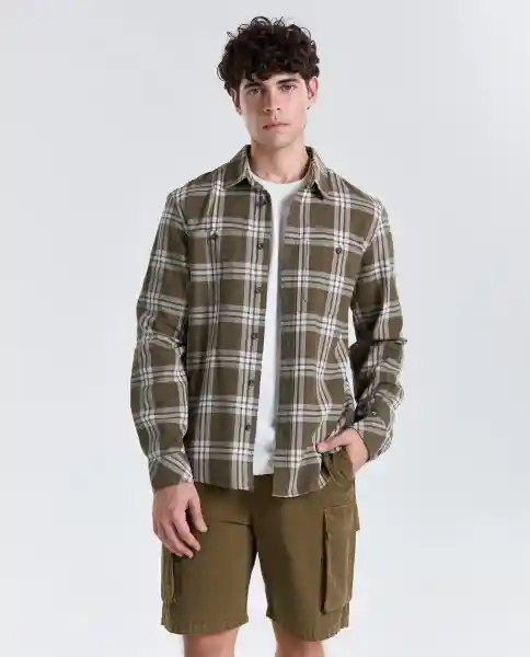 Camisa Hombre Caqui Talla M 819G503_CAQ150513 Americanino