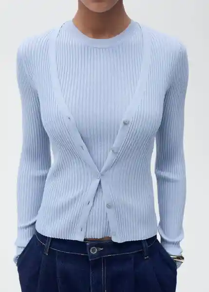 Top Bugambi Celeste Talla L Mujer Mango