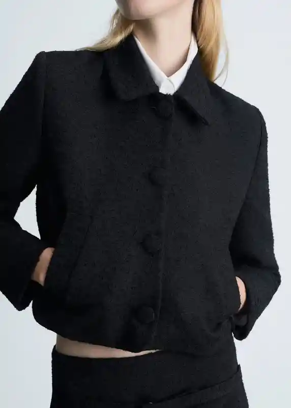 Chaqueta Salome Negro Talla S Mujer Mango