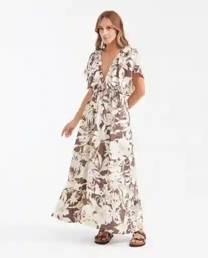 Vestido Largo Maxi Dress Café Arboleda Ultraoscuro M Chevignon