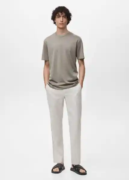 Camiseta Bellow Gris Talla S Hombre Mango