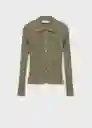 Abrigo Cardigan Cotillón Verde Talla S Mujer Mango