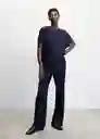 Camiseta Birbi Navy Talla M Mujer Mango