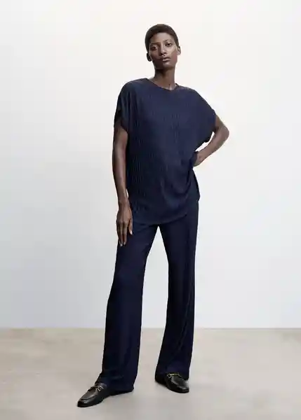Camiseta Birbi Navy Talla M Mujer Mango