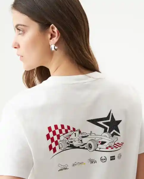 Camiseta Graphic Femenino Crudo Pristino Claro Talla M Chevignon