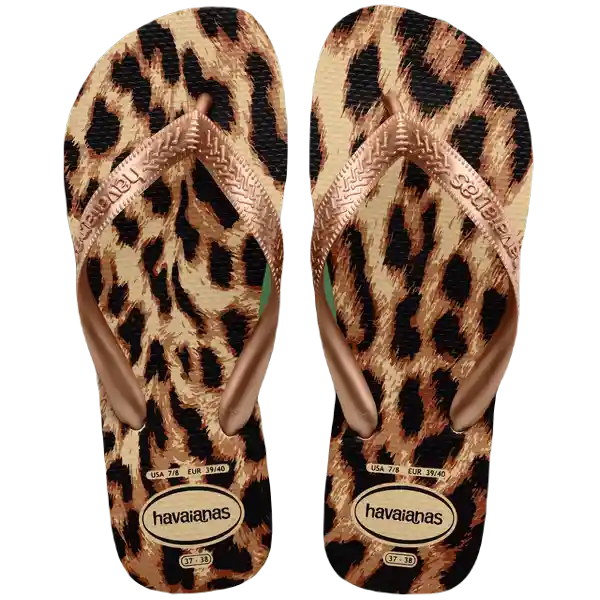 Sandalias Top Animals Gris Arena/Oro Rosa T.36 4132920 Havaianas