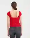 Camiseta Square Backneck Top Rojo Chili Oscuro T. M Chevignon