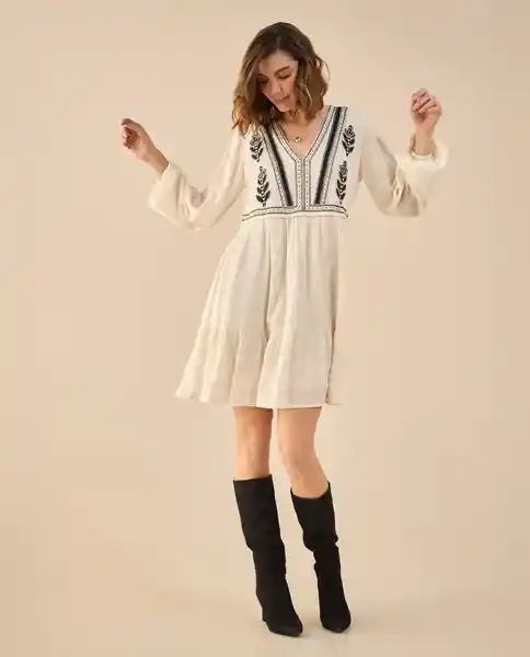 Vestido Crudo Vainilla Claro Talla S 691G200 Esprit