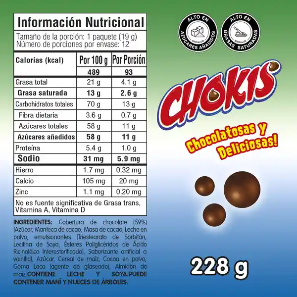 Chokis Bolitas de Maíz Cubiertas de Chocolate Bolsa
