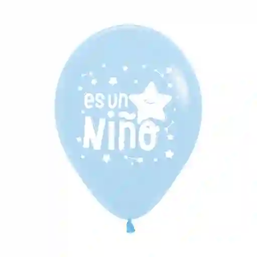 Sempertex Globo Impreso es un Niño Pastel Mate Azul R-12