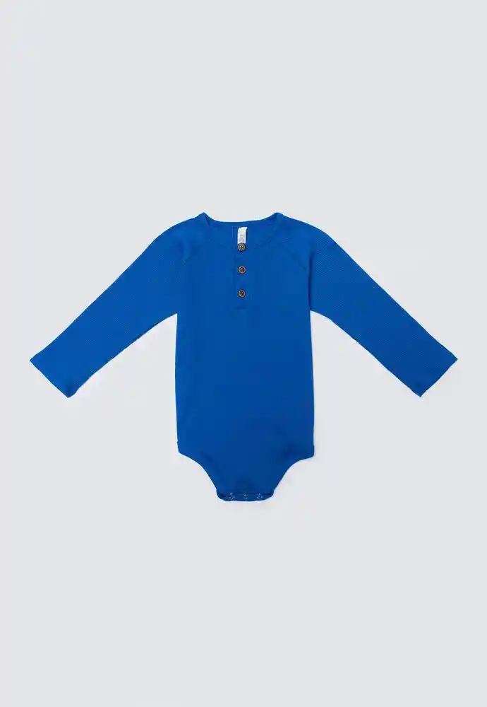 Body Manga Larga 6/9 Meses-azul