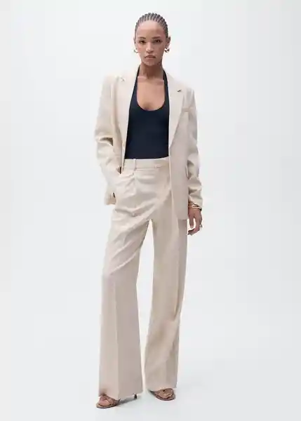 Blazer Americana Lou Nude Talla M Mujer Mango