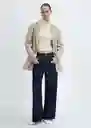 Abrigo up Gris Claro Vigoré Talla S Mujer Mango
