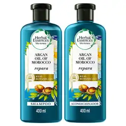 Shampoo Herbal Essences Bio:Renew Aceite de Argan de Marruecos Champu 400 ml + Acondicionador Herbal Essences Bio:Renew Aceite de Argan de Marruecos Rinse 400 ml