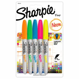 Sharpie Marcadores Permanentes Colores Neón Surtidos Punto Fino