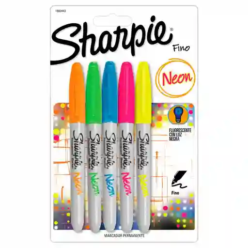 Sharpie Marcadores Permanentes Colores Neón Surtidos Punto Fino