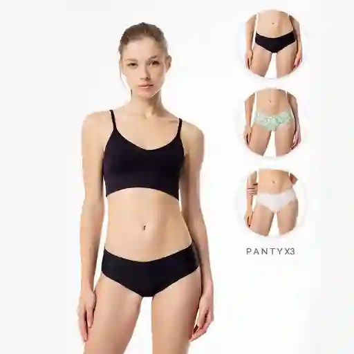 Panty Tipo Bóxer X3 Sin Costuras Femenino Lepre X3 Pantie Gef Talla S