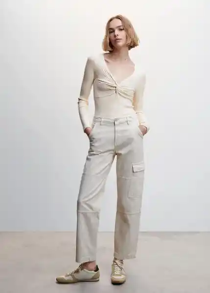 Saco Jersey Risu Crudo Talla S Mujer Mango