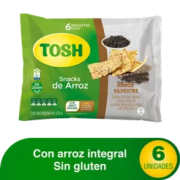 Tosh Snacks de Arroz x 6 Unidades