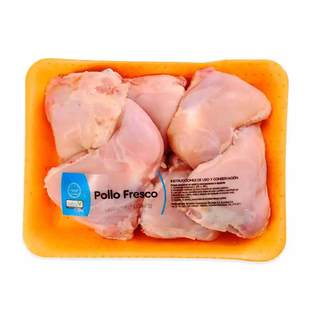 Muslo de Pollo Mercapollo Sin Piel Fresco Bandeja Familiar X Kg