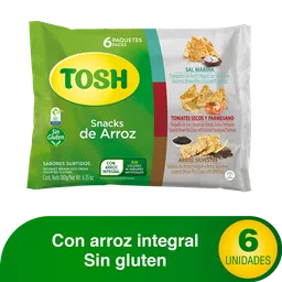 Tosh Snacks De Arroz 6 Unidades