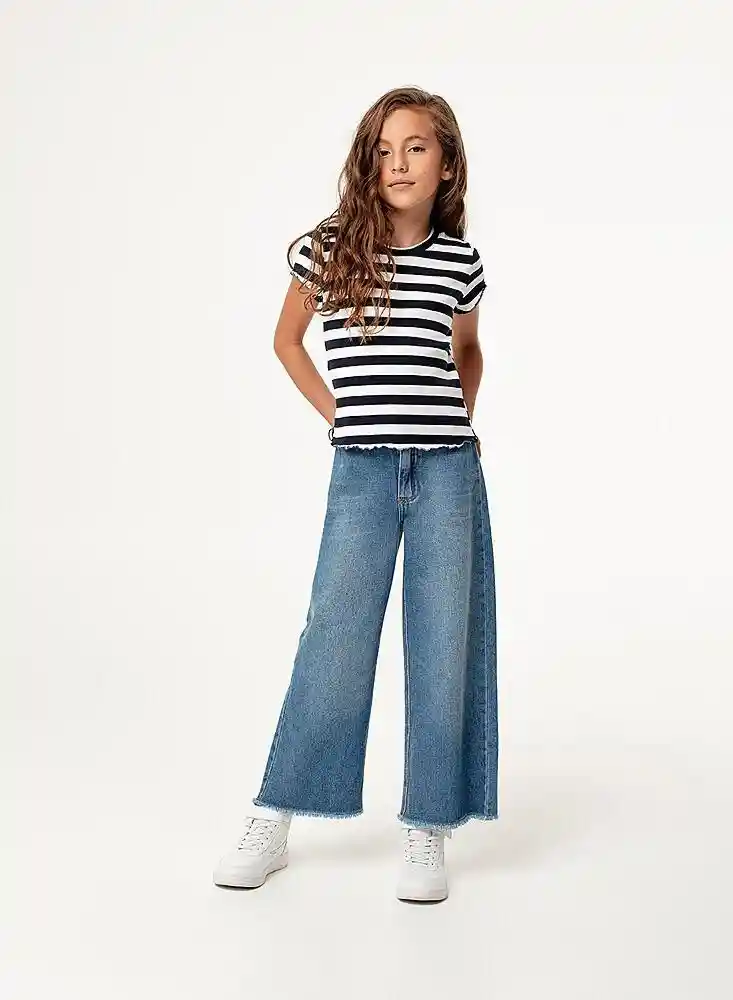 Camiseta Manga Corta Inf 14-azul/raya