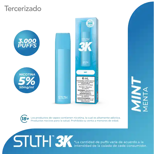 STLTH 3K Vape - Mint- 3000 puff (5%)