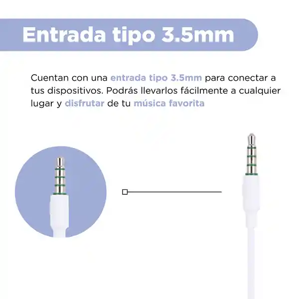 Audifonos Serie Elegance Blanco Mod 6312 Miniso