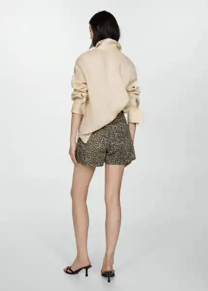 Short Leopard Marrón Talla 38 Mujer Mango