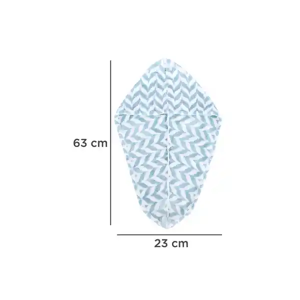 Toalla Para el Cabello Jacquard Azul Claro Miniso