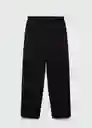 Pantalón Linen Negro Talla S Mujer Mango