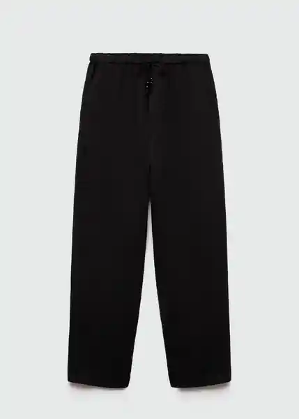 Pantalón Linen Negro Talla S Mujer Mango