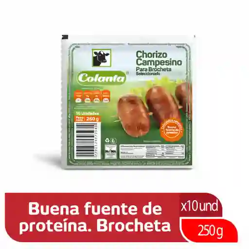 Colanta Chorizo Campesino Brochetax 250 G