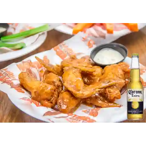 Combo Alitas Originales X 6, 10&15 + Corona Bot. 355ml