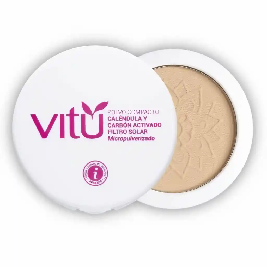 Vitu Polvo Compacto Caléndula Y Carbón Activado Macadamia