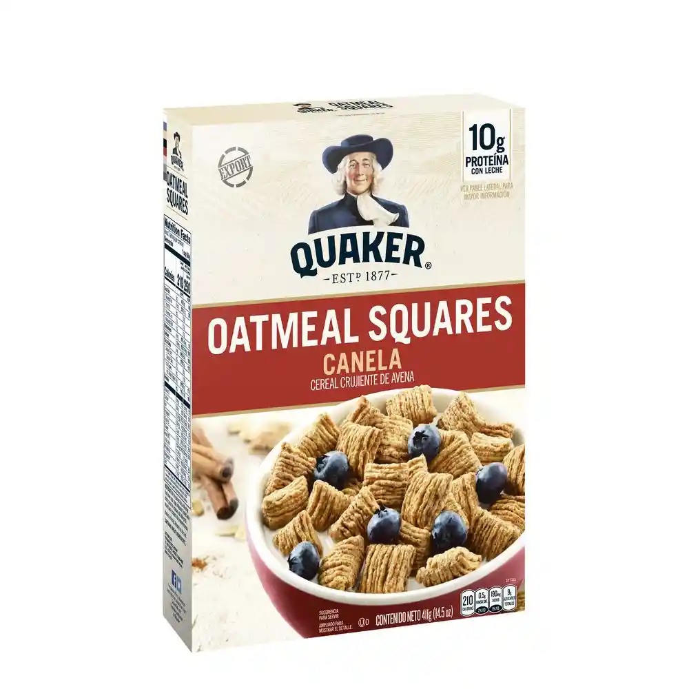 Quaker Cereal Oatmeal Squares Canela 