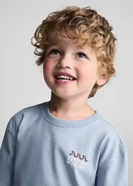 Camiseta Guau Celeste Talla 67 Niños Mango